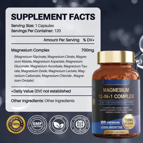 MagnéZen™ – Complexe Magnésium 12 en 1 | 120 Gélules 🇬🇳