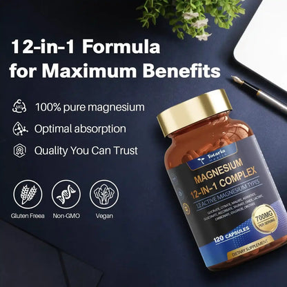 MagnéZen™ – Complexe Magnésium 12 en 1 | 120 Gélules 🇬🇳